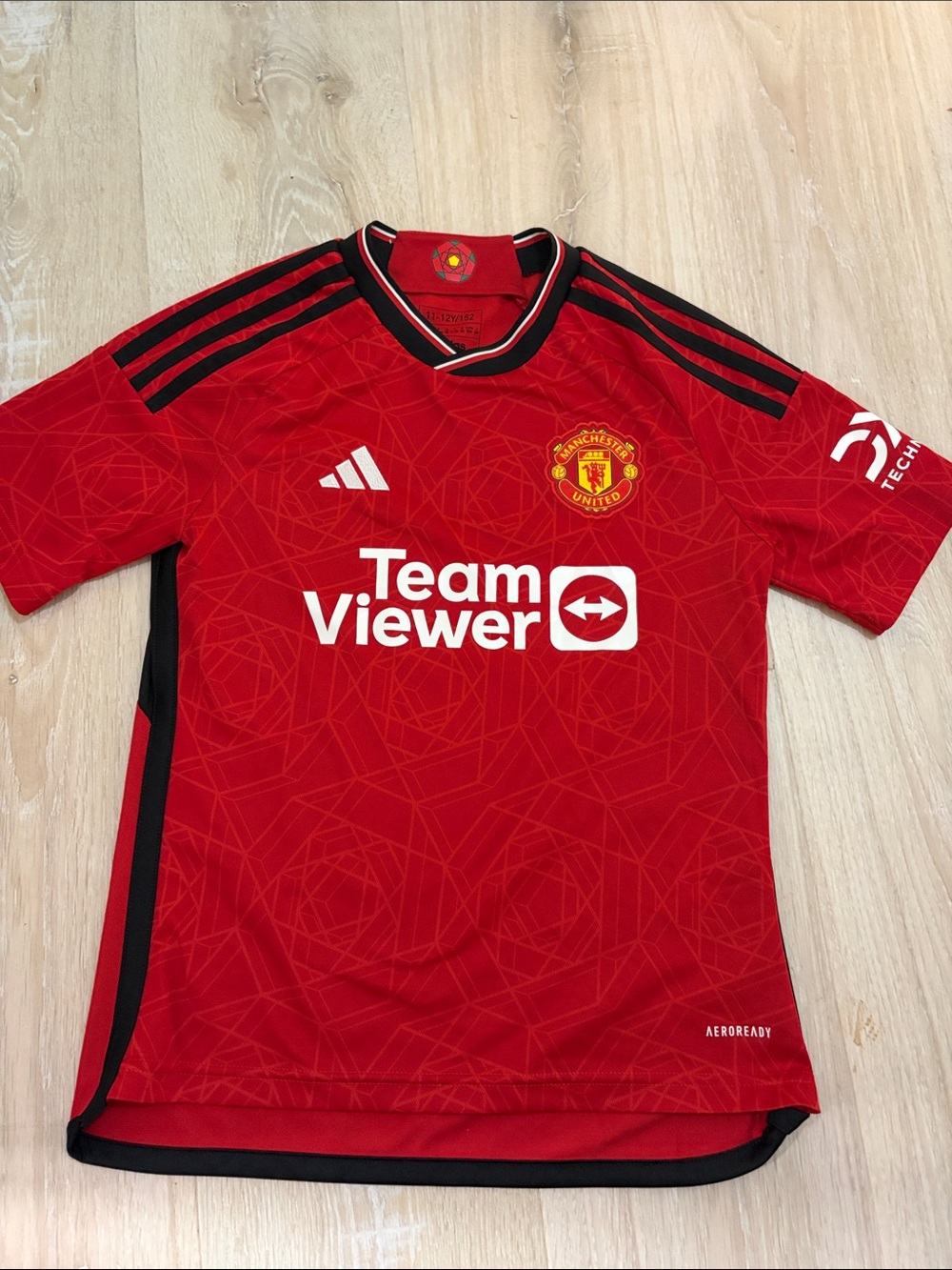 adidas Red and Black Manchester United Replica Jersey
